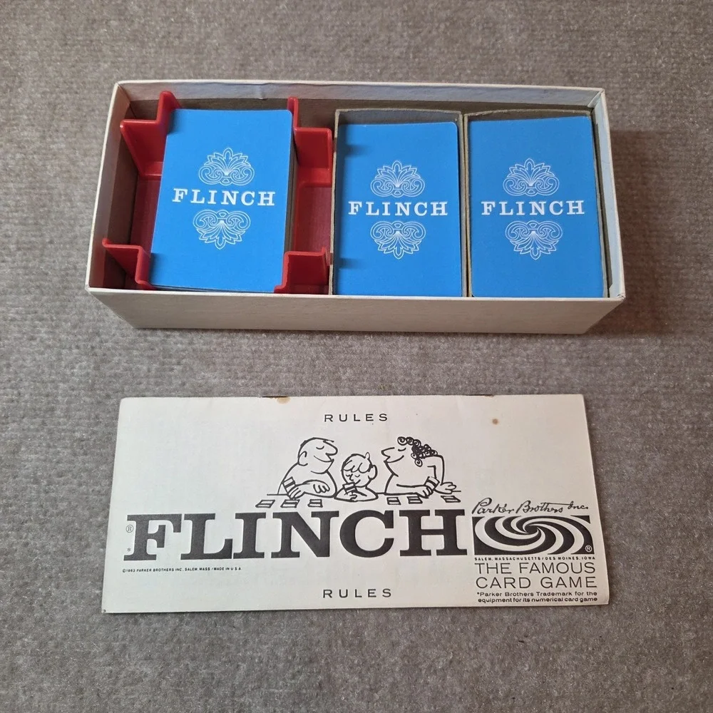 Vintage Flinch Card Game, 1963, classic card game night family fun MCM analog